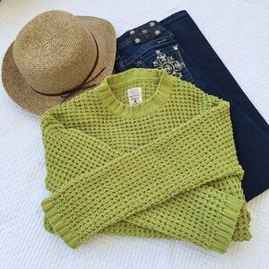 Billabong Happy Haze Knit Sweater – Size Small – Vibrant Spring Green